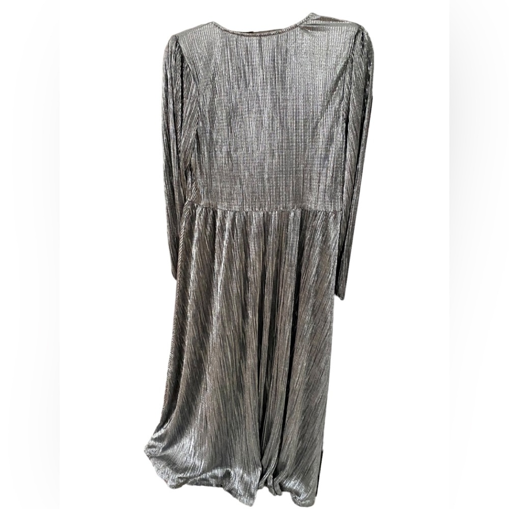 Silver maxi dress with sash NWT - Picture 3 of 6